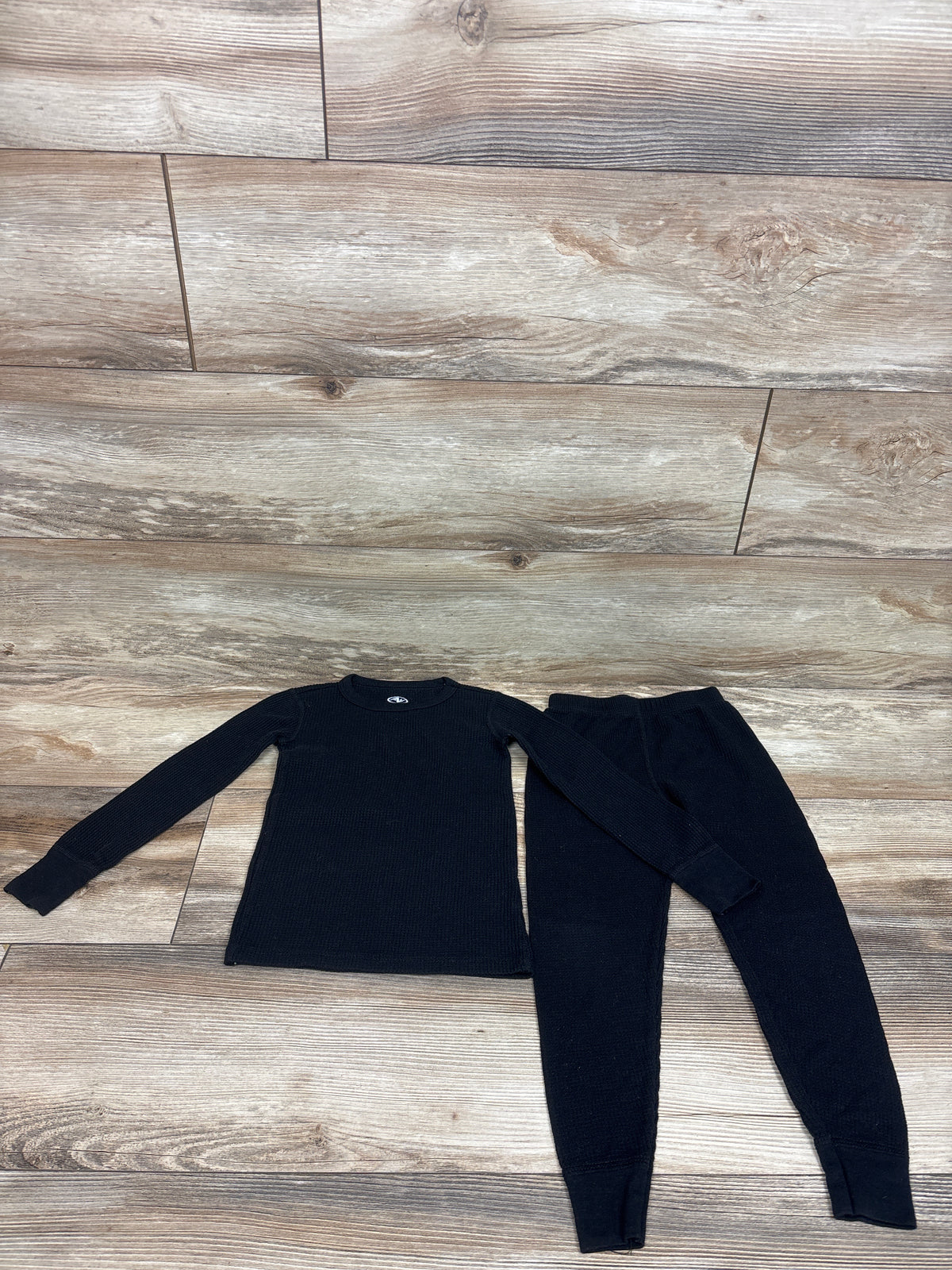 Athletic Works 2pc Thermal Underwear Crew Top & Bottom Set Black sz 4-5T