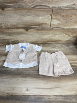 NEW Hop Baby 4pc Vest Short Set White sz 9-12m