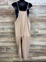 NEW Motherhood Maternity Relaxed Fit Jumpsuit Beige sz Large