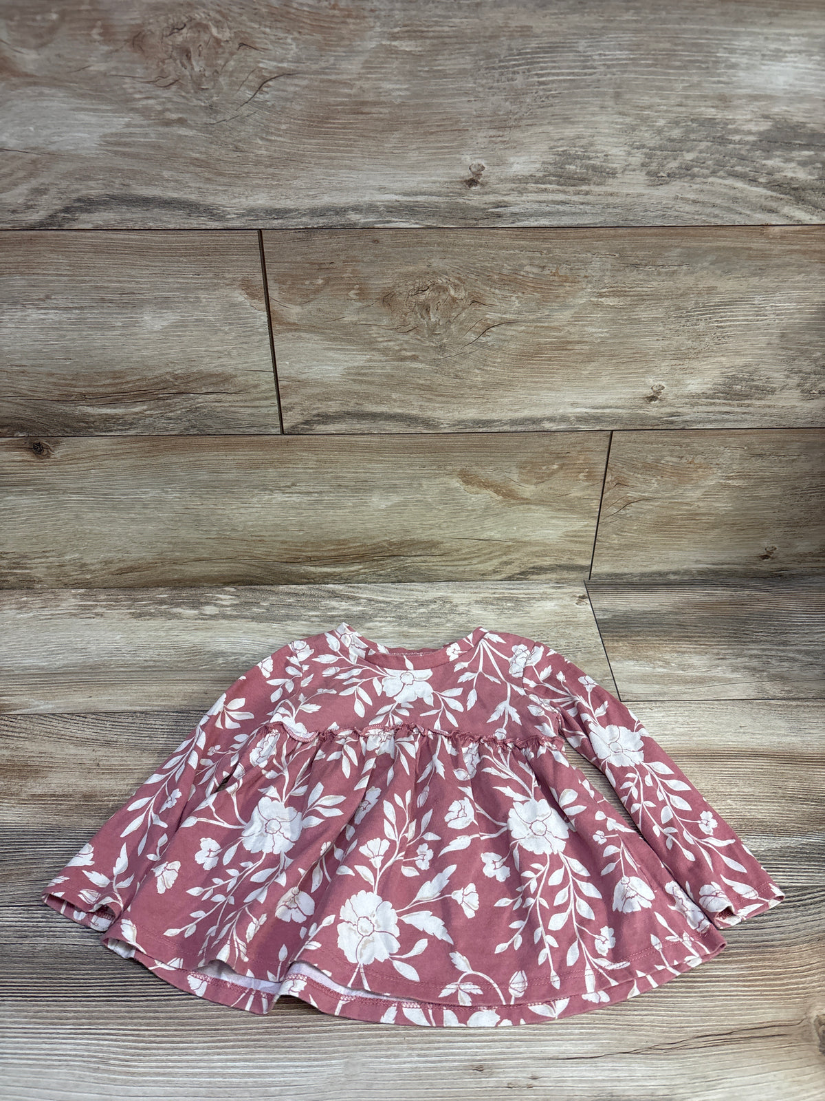 Member's Mark Floral Long Sleeve Peplum Top  Pink sz 2T