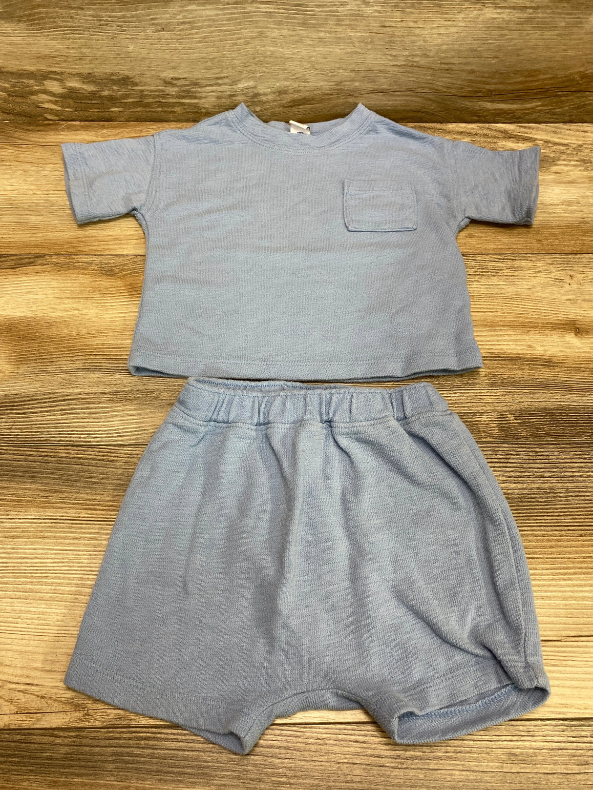 Old Navy 2pc Pocket Shirt & Shorts Blue sz 18-24m