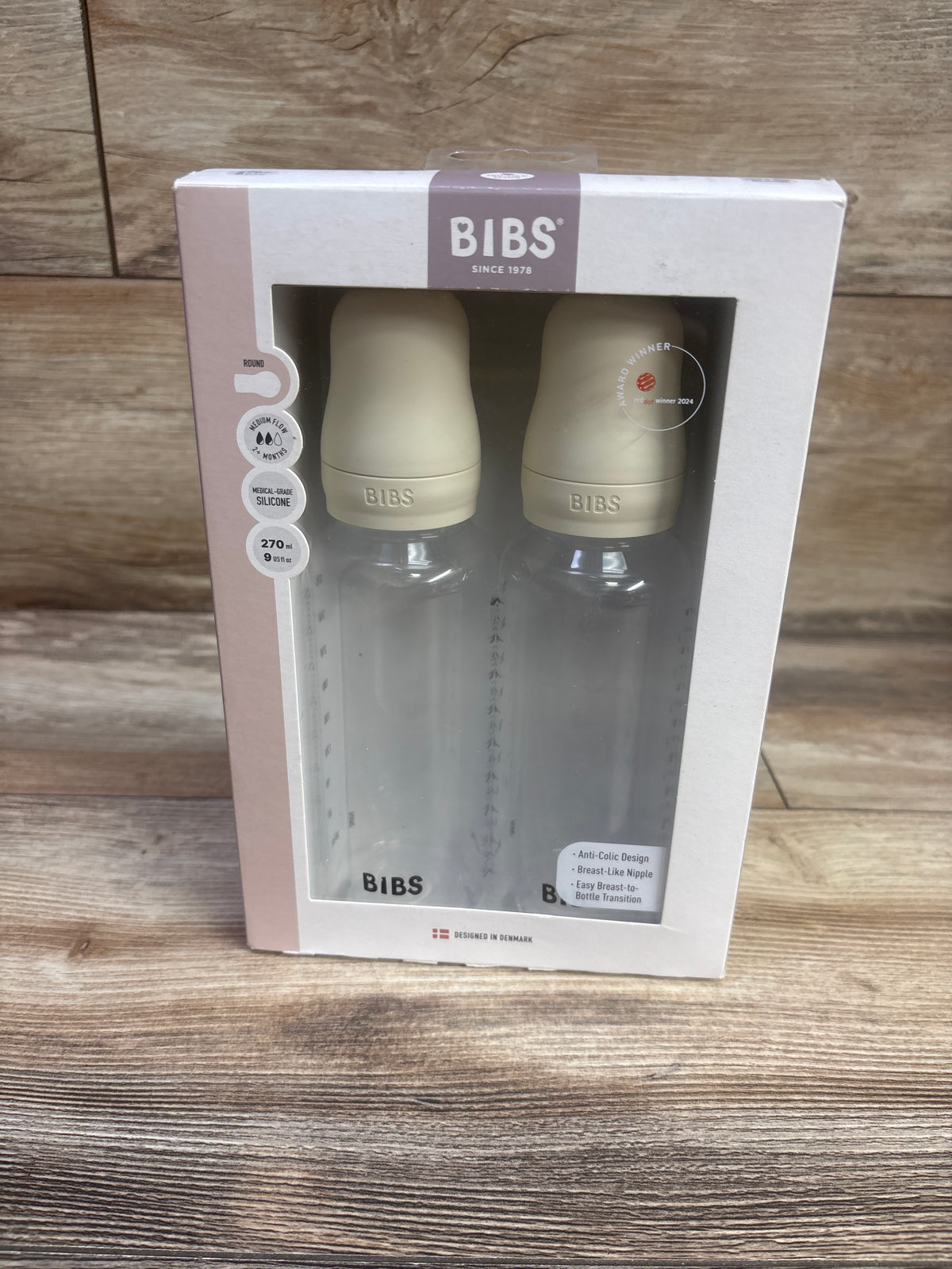 NEW Bibs 2pk Medium Flow Baby Bottles 9oz 2m+