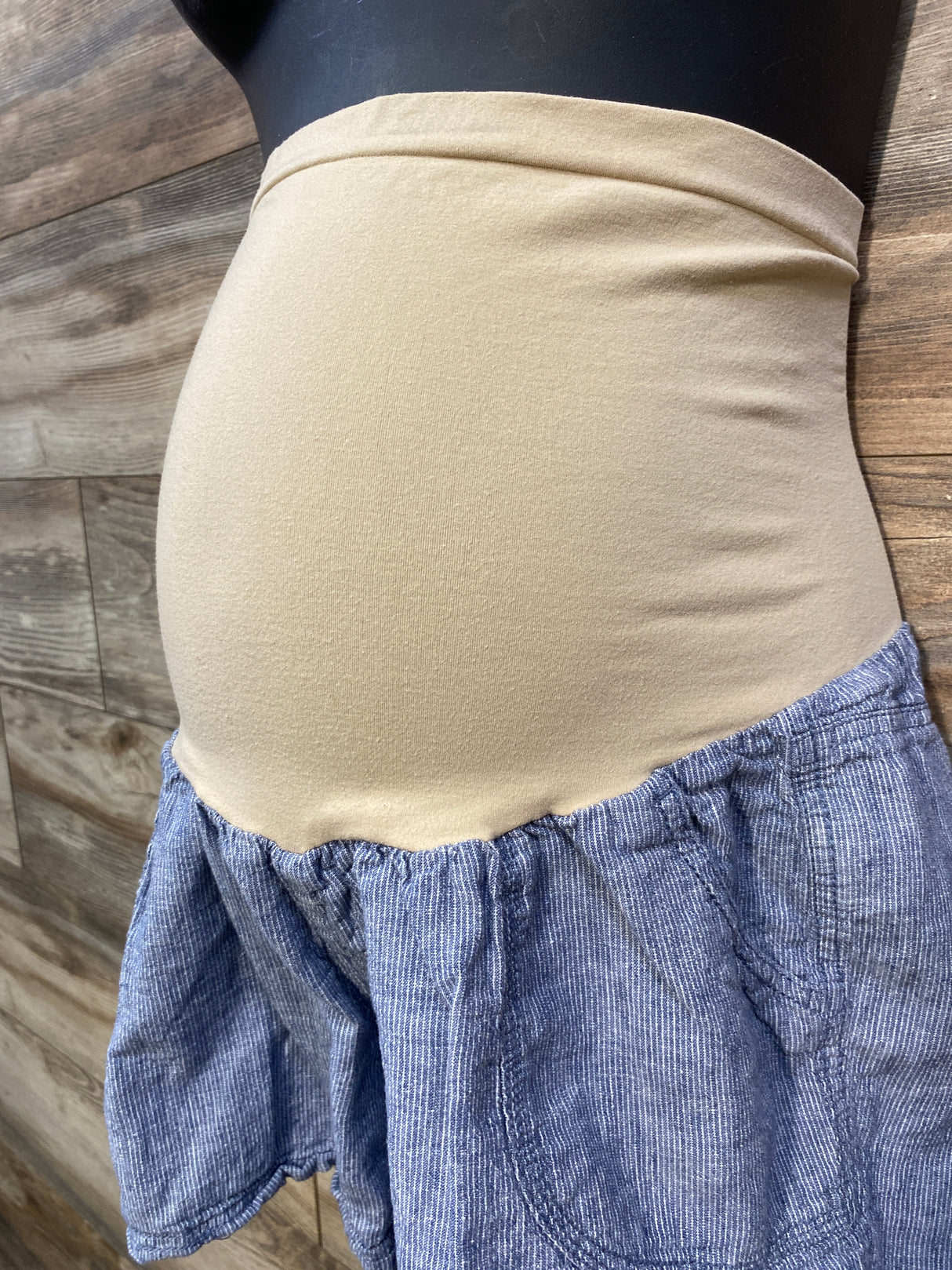 Motherhood Maternity Full Panel Pull On Shorts Blue sz XL