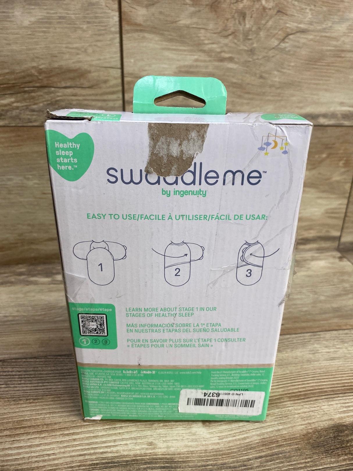 Swaddle Me by Ingenuity Stage 1 Soft Muslin Swaddle Cream sz 0-3m