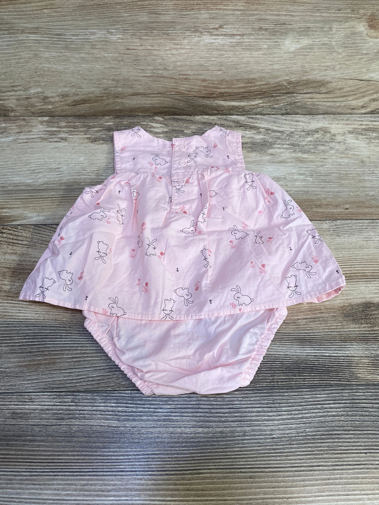 Just One You Bunny Print Bodysuit Dress Pink sz 3m