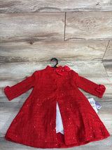 NEW Blueberi Boulevard Dress & Tweed Dress Coat 2pc Set Red sz 2T