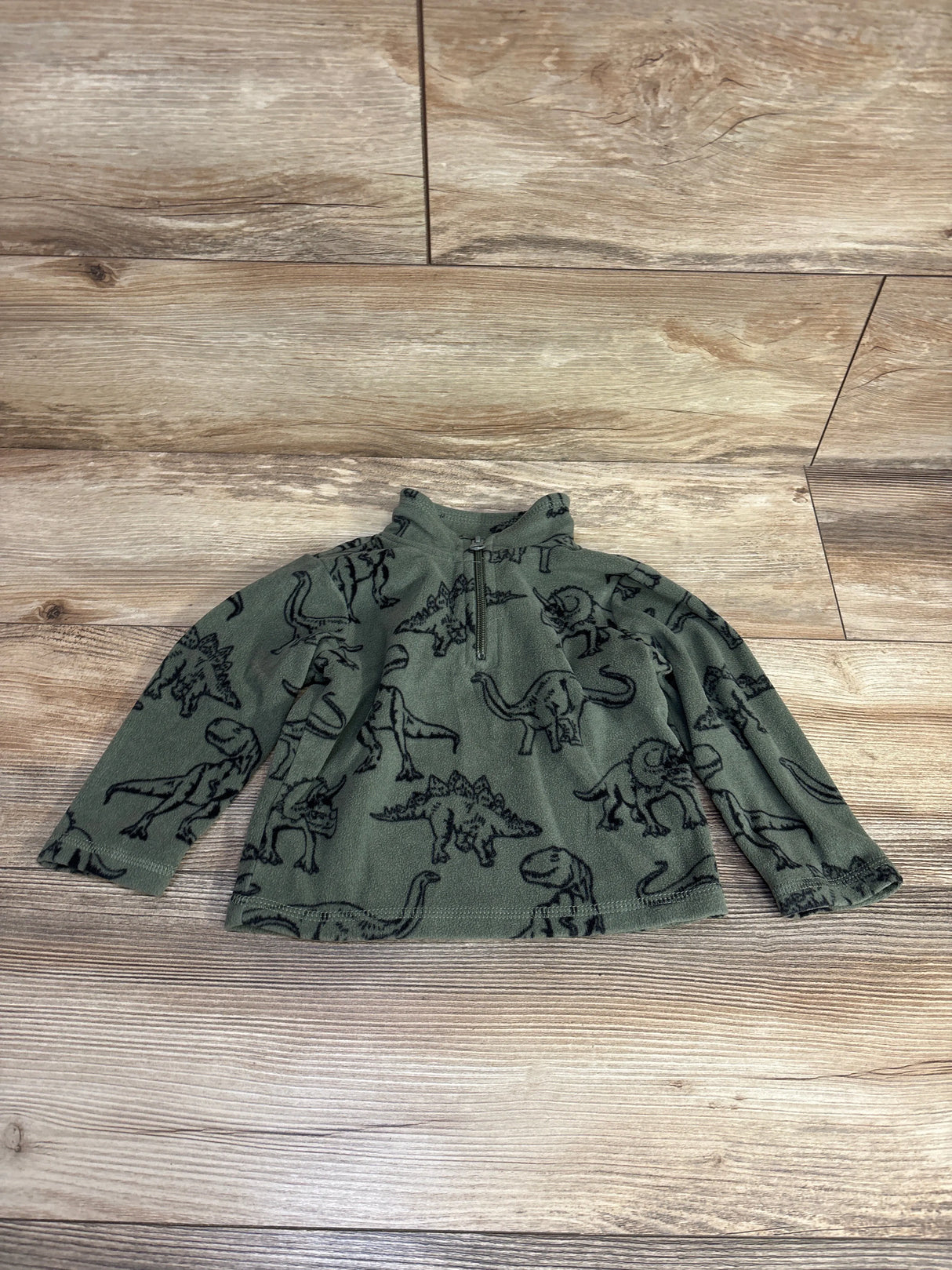 Children's Place Dinosaur 1/4 Zip Fleece Jacket Green sz 12-18m