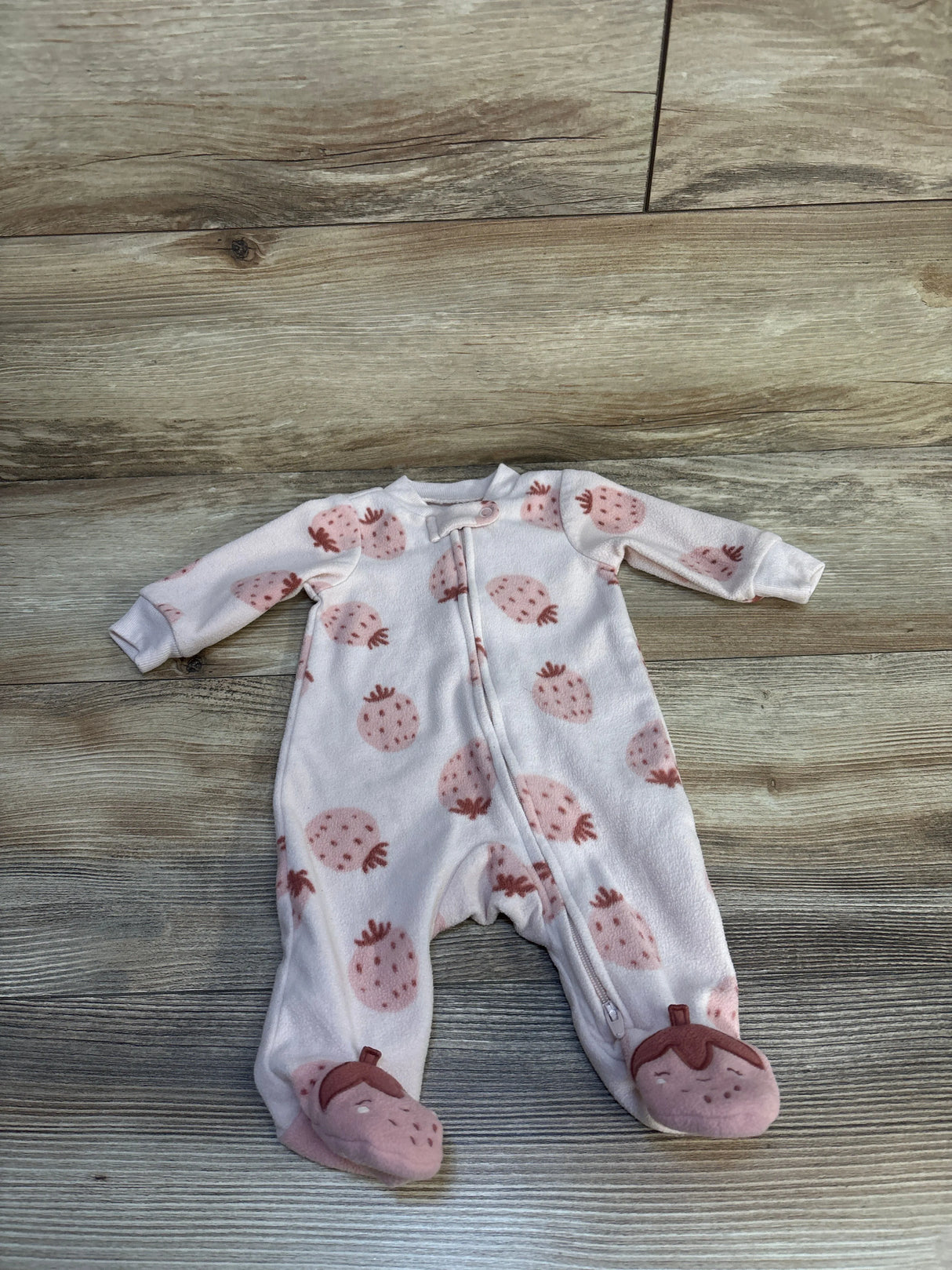Carter's Strawberry Print Blanket Sleeper Pink sz Newborn