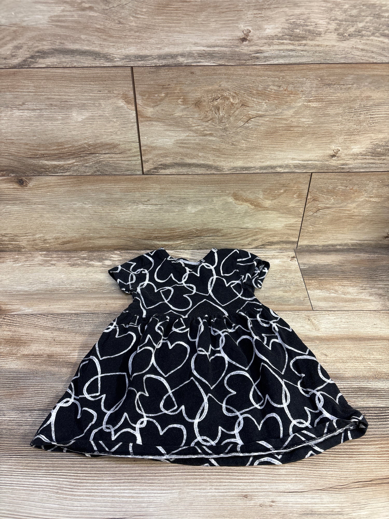 Jumping Beans Heart Print Dress Black sz 2T