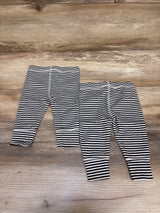 Gerber 2pk Pants Striped White sz 0-3m