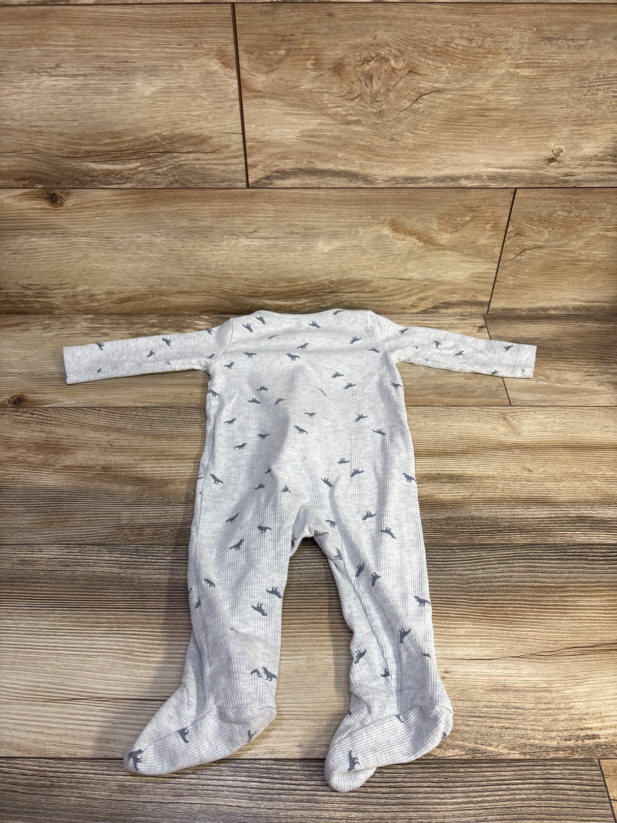 Simple Joys Ribbed Dinosaur Sleeper Grey sz 3-6m