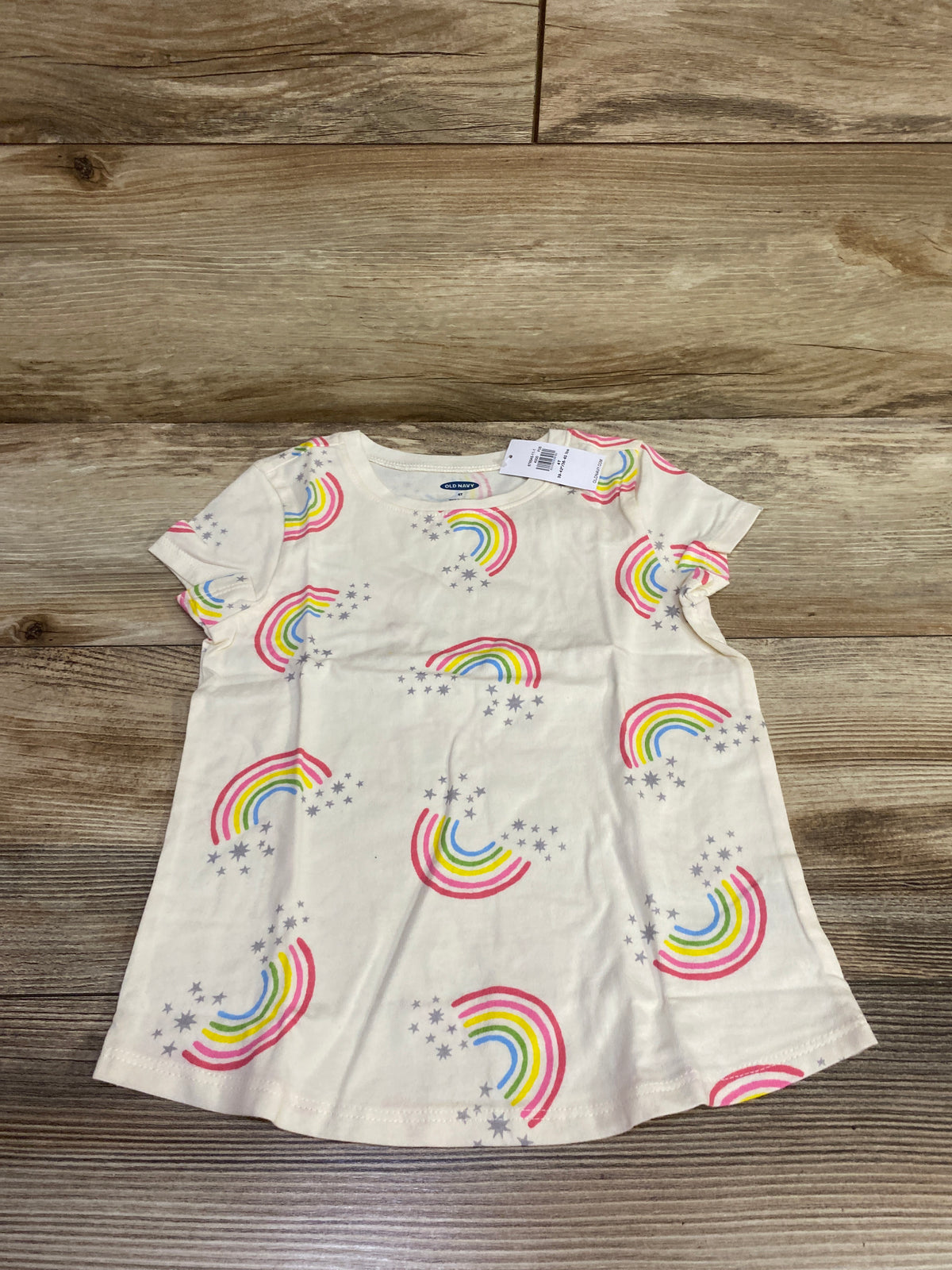 NEW Old Navy Rainbow Shirt Ivory sz 4T