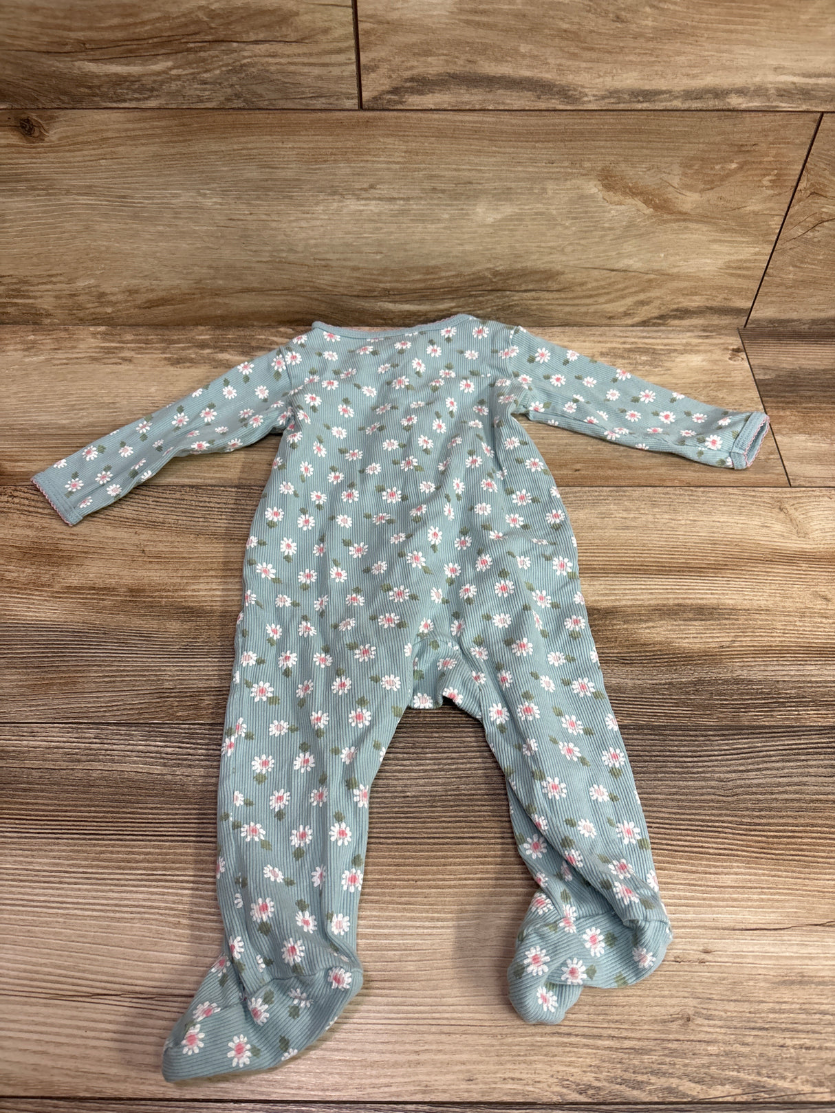 Carter's Ribbed Floral Sleeper Blue sz 6m