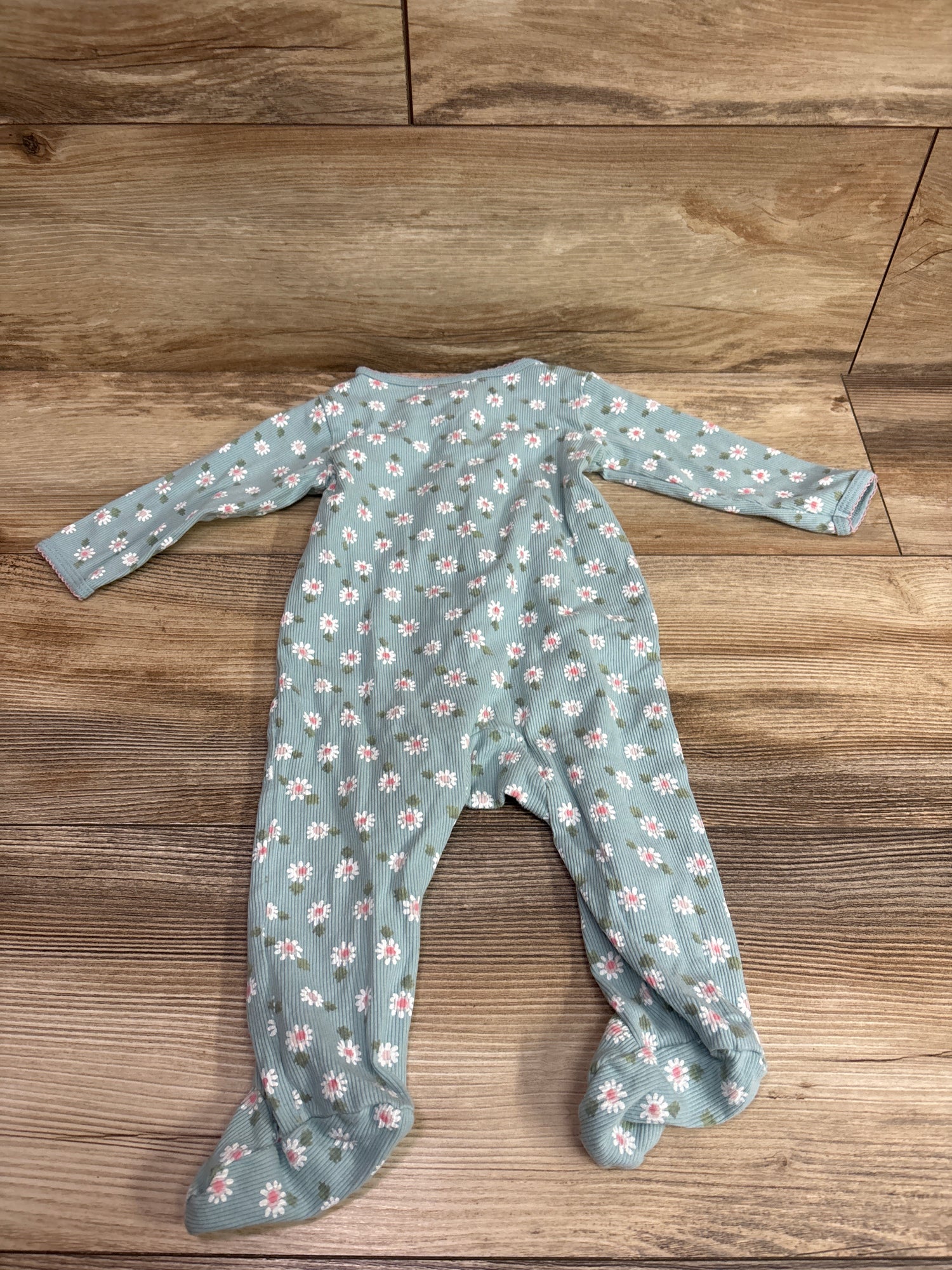 Carter's Ribbed Floral Sleeper Blue sz 6m