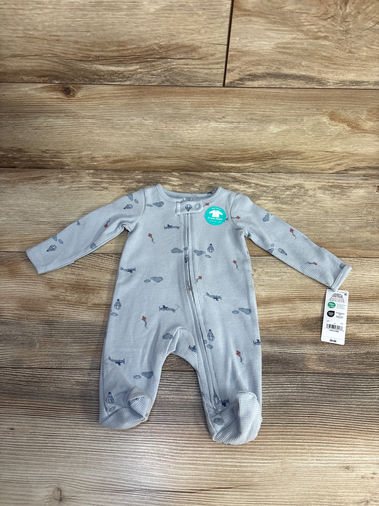 NEW Child Of Mine Waffle Knit Sky Sleeper Blue sz Newborn