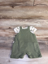 Rabbit + Bear Organic 2pc Alligator Shortall Set Cream sz 0-3m