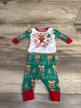 Disney Baby Store 2pc  Christmas Oh Snap Pajama Set White sz 3-6m