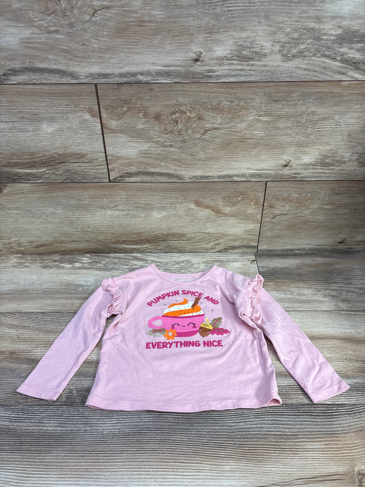 Children's Place Pumpkin Spice & Everything Nice Shirt Pink sz 2T