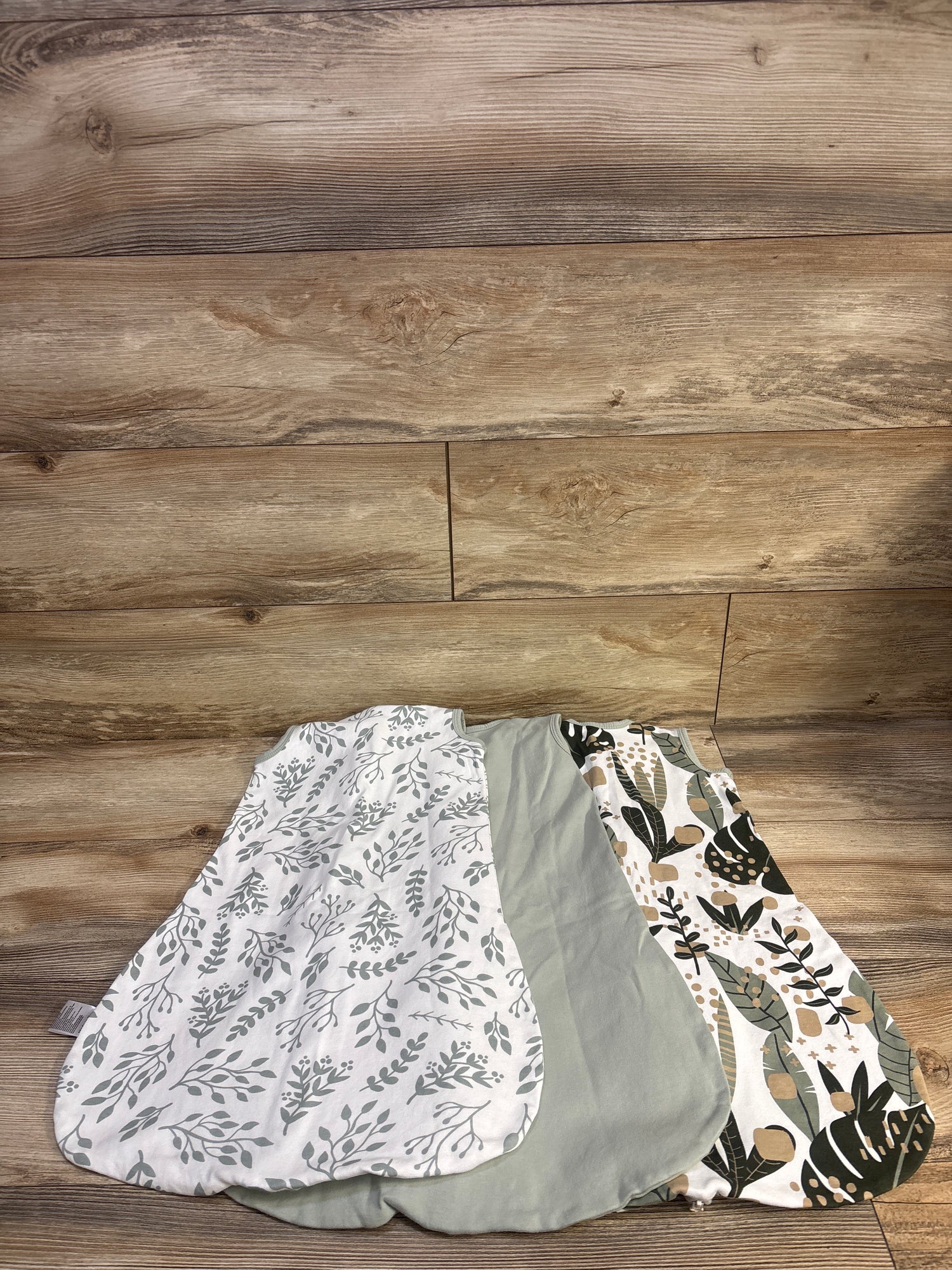 Yoofoss 3pk Sleep Sacks White/Green sz 0-6m