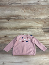 H&M Heart Print Knit Sweater Pink sz 9m