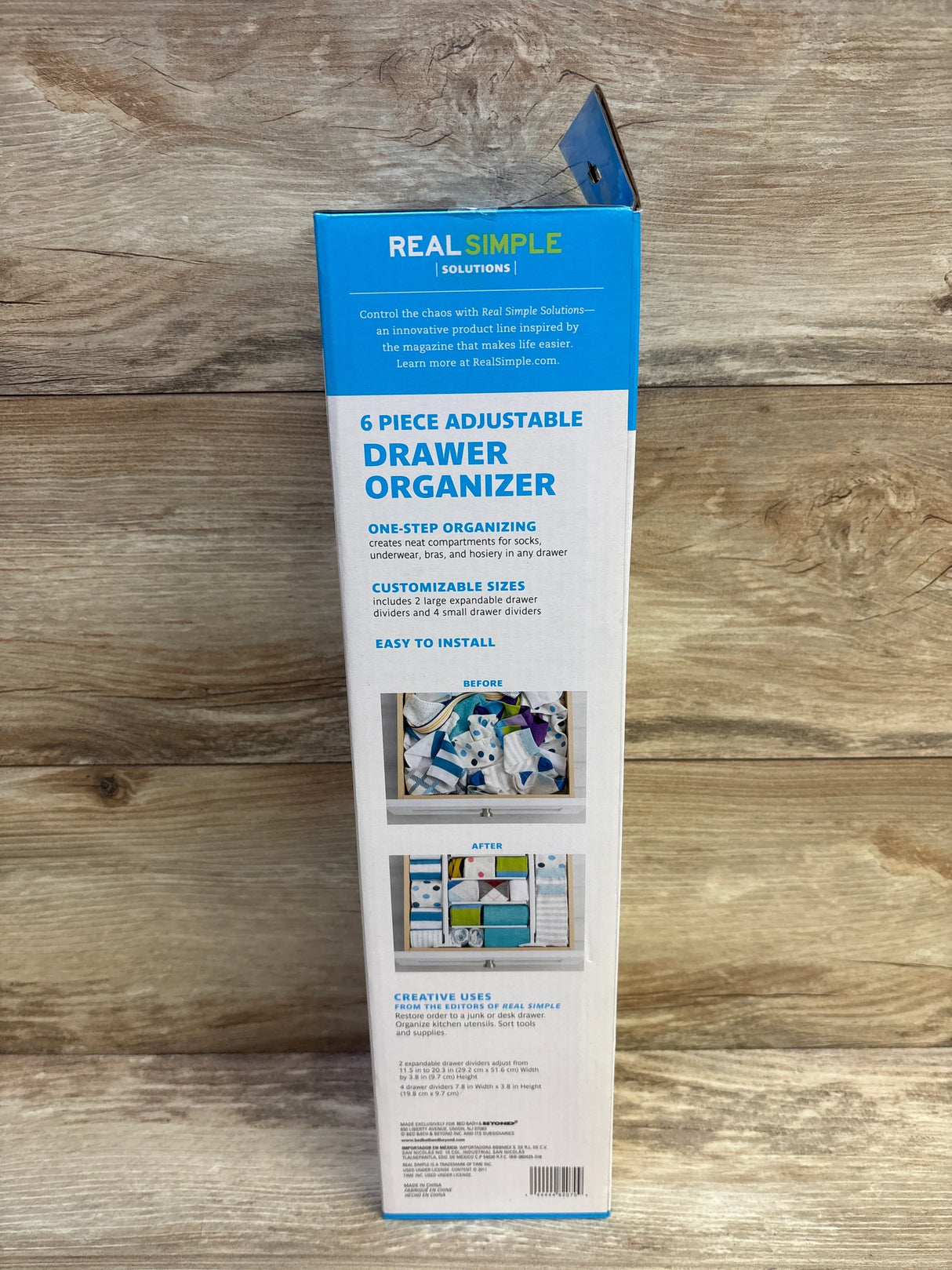 NEW Real Simple Solutions 6pc Adjustable Drawer Organizer