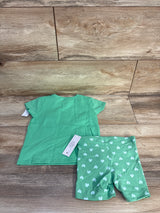 NEW Wonder Nation 2pc Pearfect Shirt & Bike Shorts Set Green sz 18m