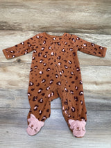 Just One You Leopard Print Blanket Sleeper Brown sz Newborn