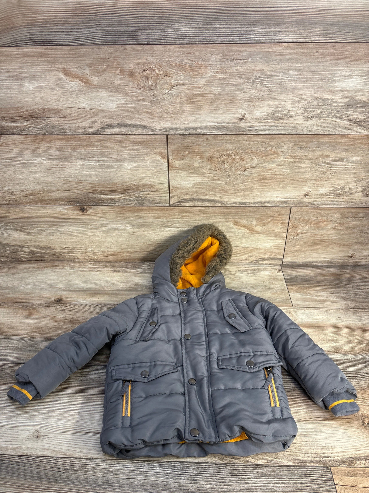 Rothschild Faux Fur Puffer Jacket Grey sz 18m