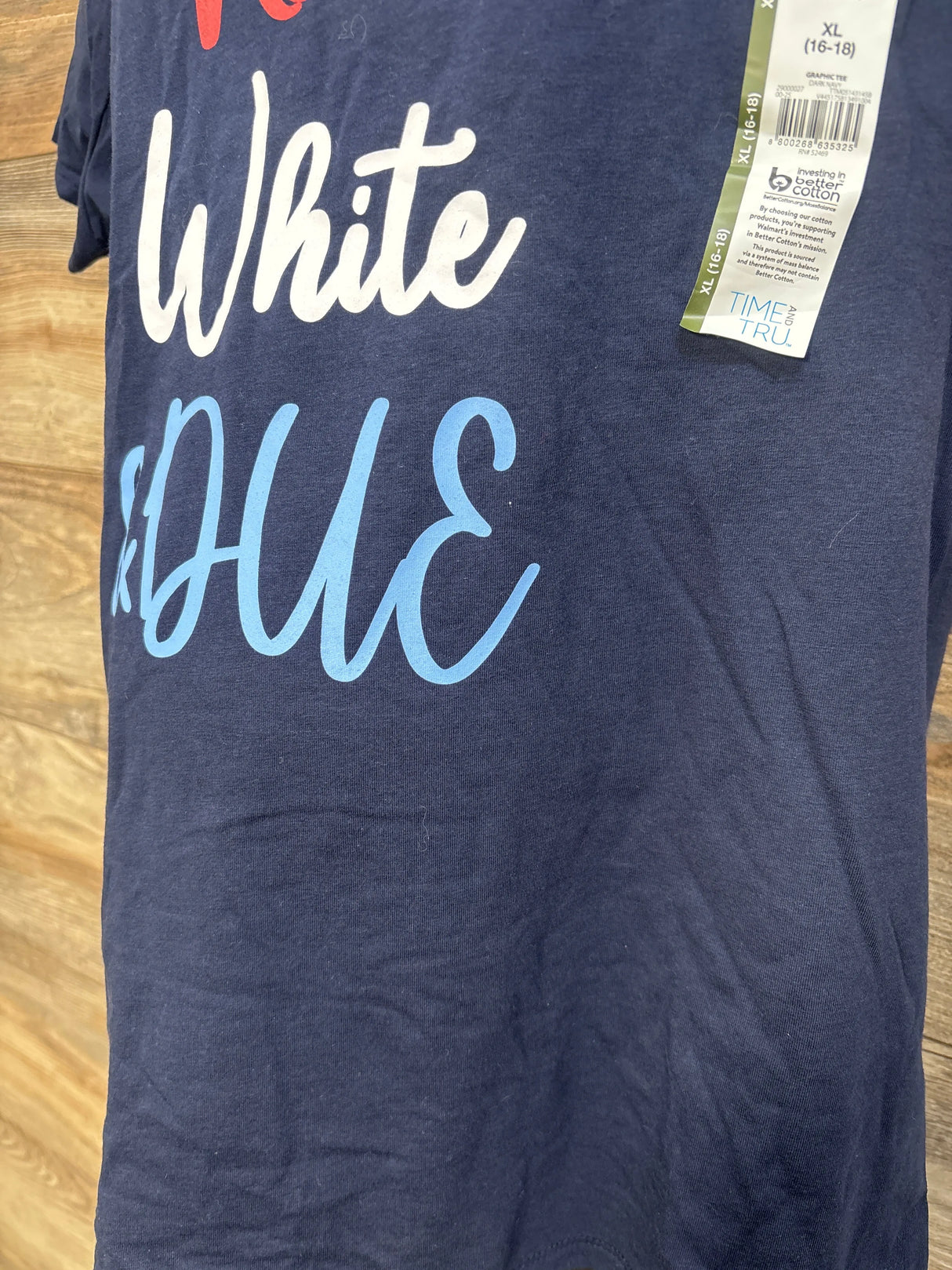 NEW Time & True Red, White, & Due Maternity Shirt Navy sz XL