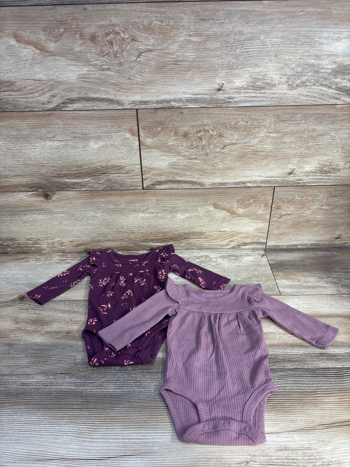 Carter's 2pk Ribbed Bodysuits Purple sz 3m
