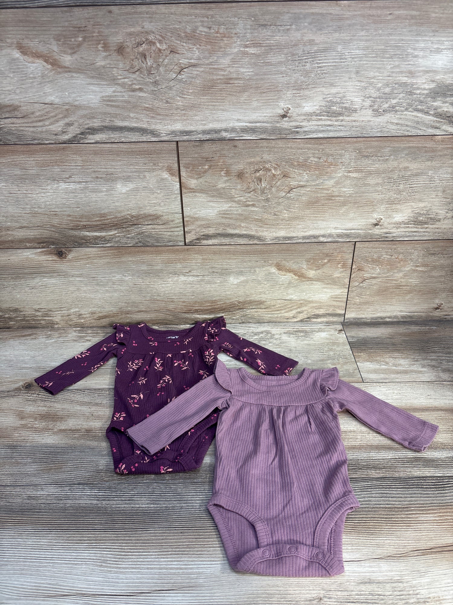 Carter's 2pk Ribbed Bodysuits Purple sz 3m