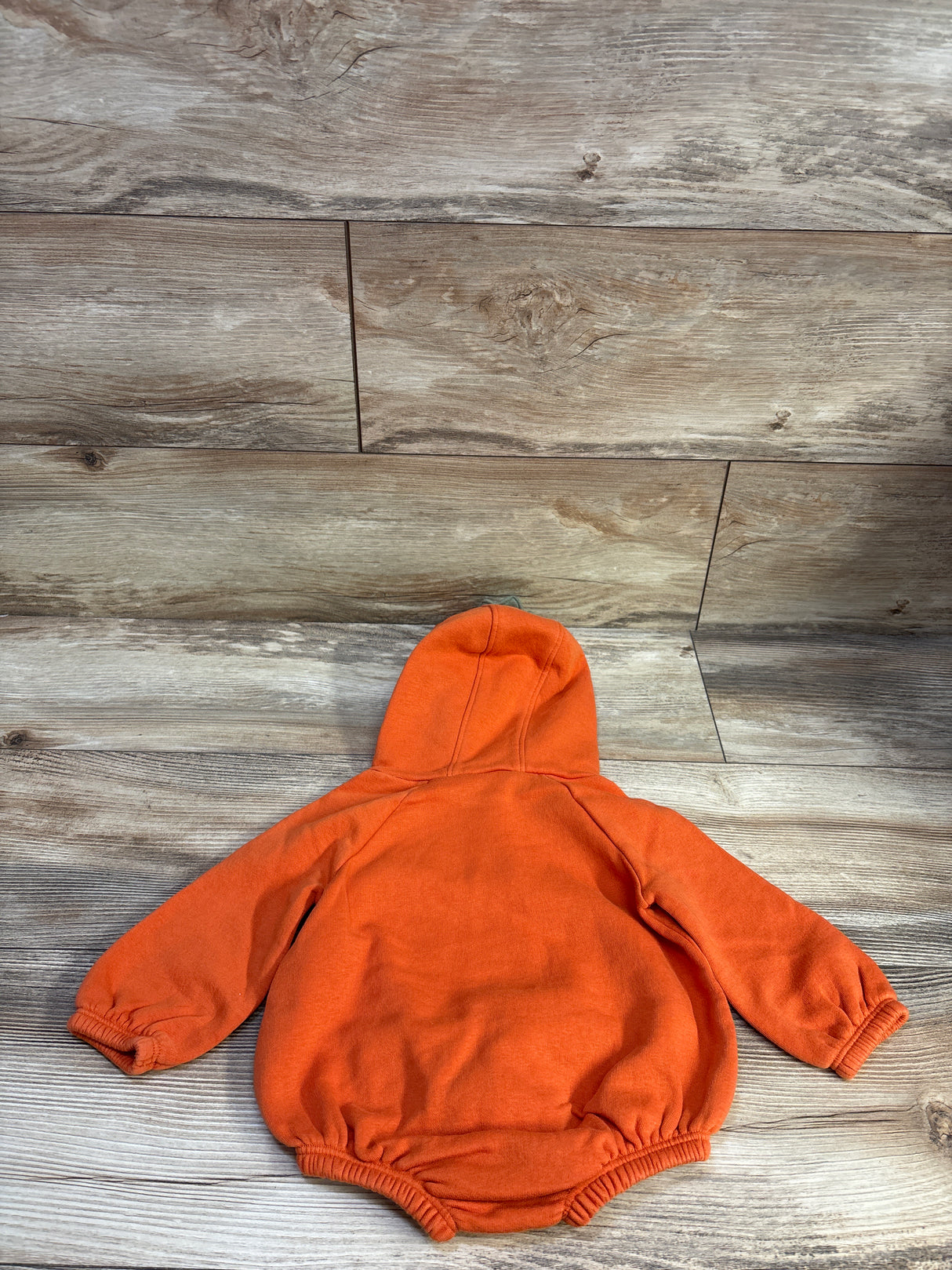 Old Navy Jack-O-Lantern Hooded Critter Fleece Romper Orange sz 6-12m