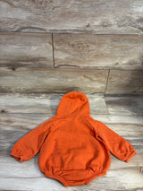 Old Navy Jack-O-Lantern Hooded Critter Fleece Romper Orange sz 6-12m