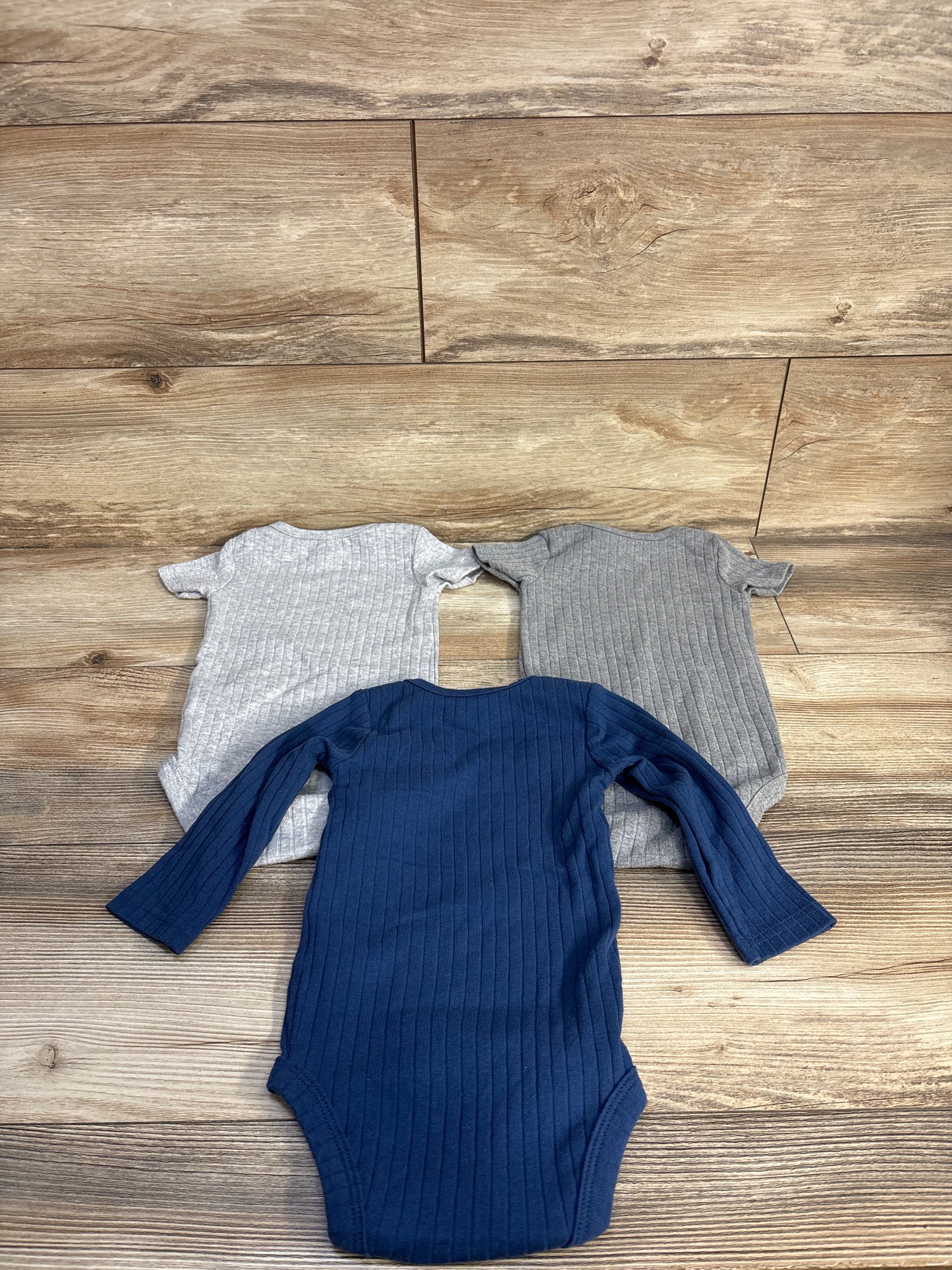 Child Of Mine 3pk Ribbed Bodysuit Set Grey sz 6-9m