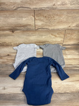 Child Of Mine 3pk Ribbed Bodysuit Set Grey sz 6-9m