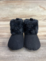 Faux Fur Cuff Baby Booties Black sz 2/3c