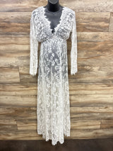 Maternity Maxi Lace Dress White sz XXL