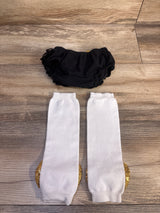 2pc Ruffle Bloomers & Leg Warmers Black sz 3m