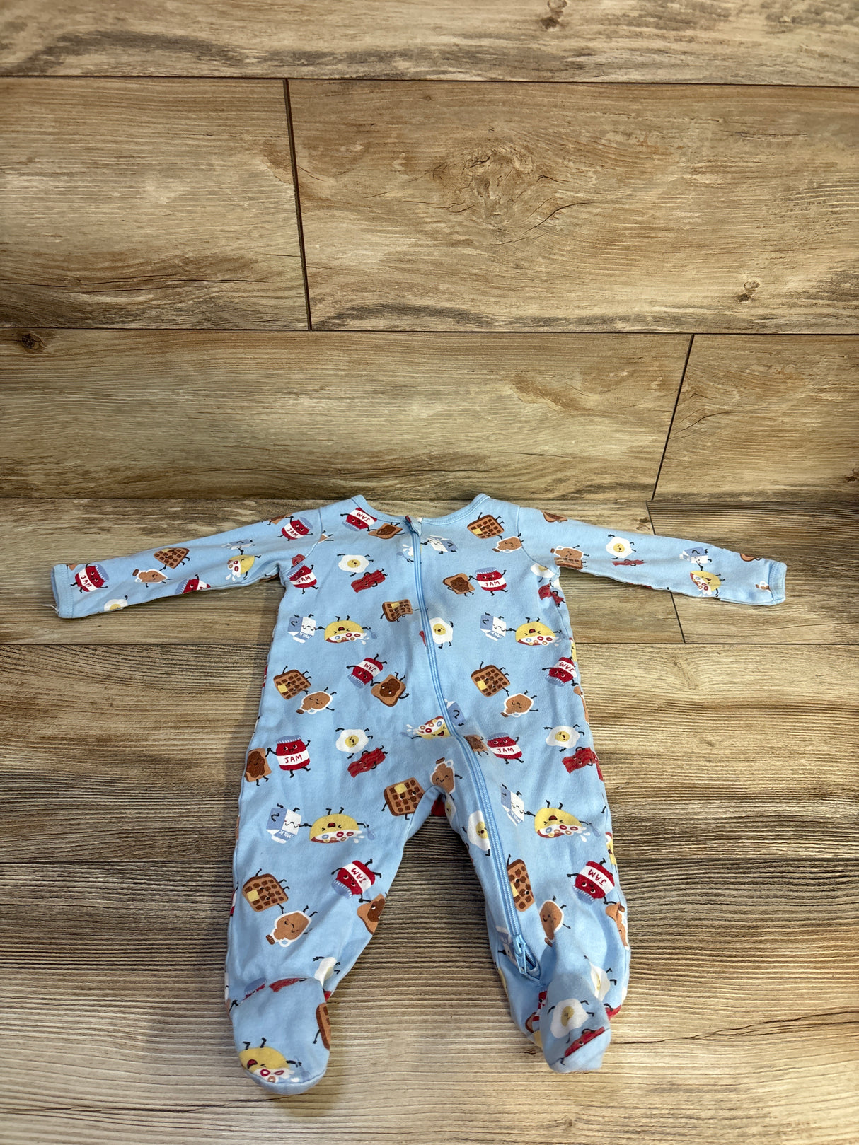 Wonder Nation Breakfast Foods Sleeper Blue sz 3-6m