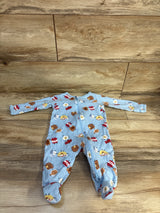 Wonder Nation Breakfast Foods Sleeper Blue sz 3-6m