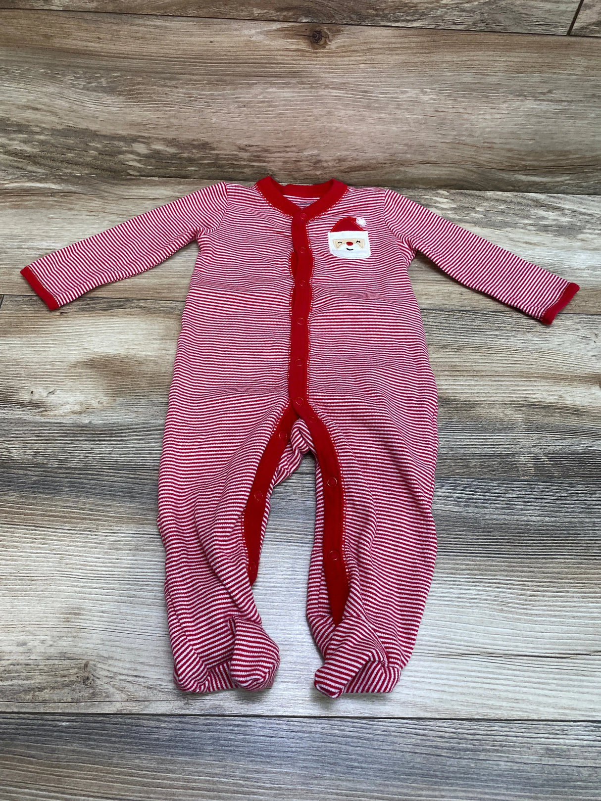 Carter's Striped Santa Sleeper Red sz 9m