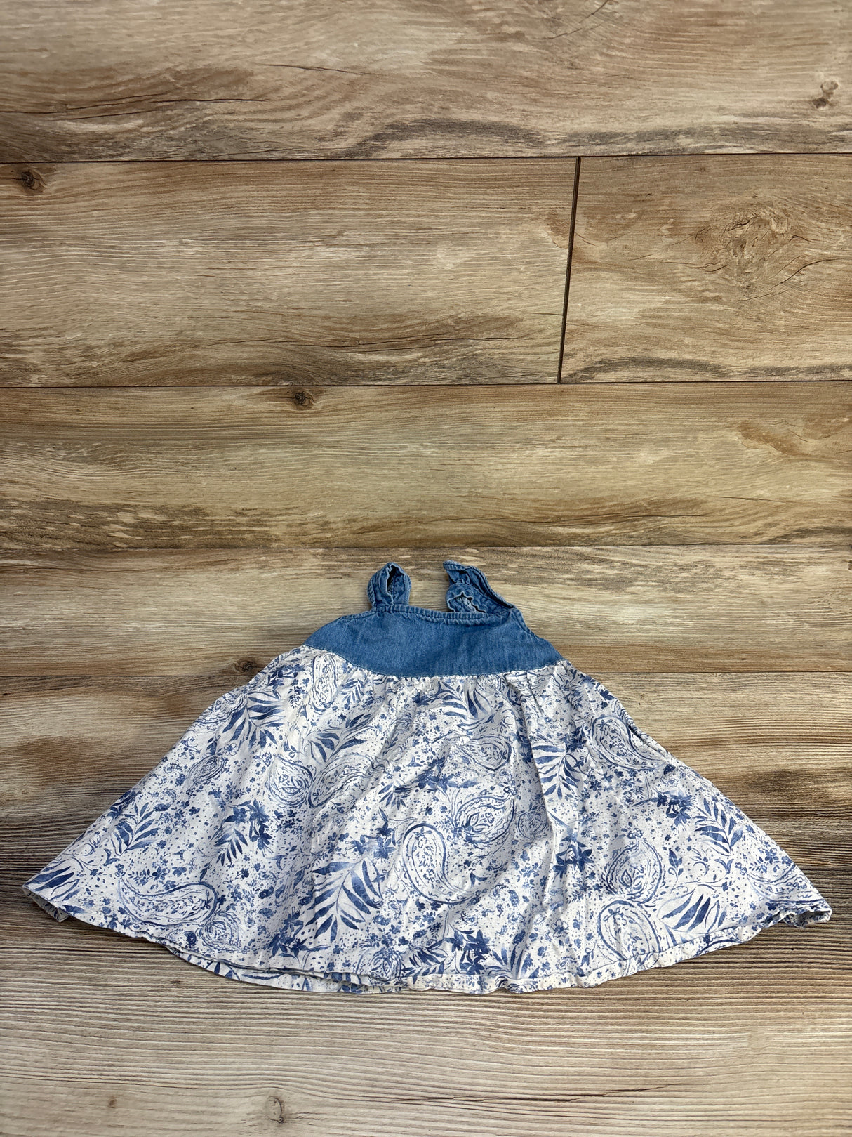 Oshkosh Floral Chambray Dress Blue sz 18m