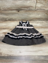 Trish Scully Polka Dot Ruffle Dress Black sz 12-18m