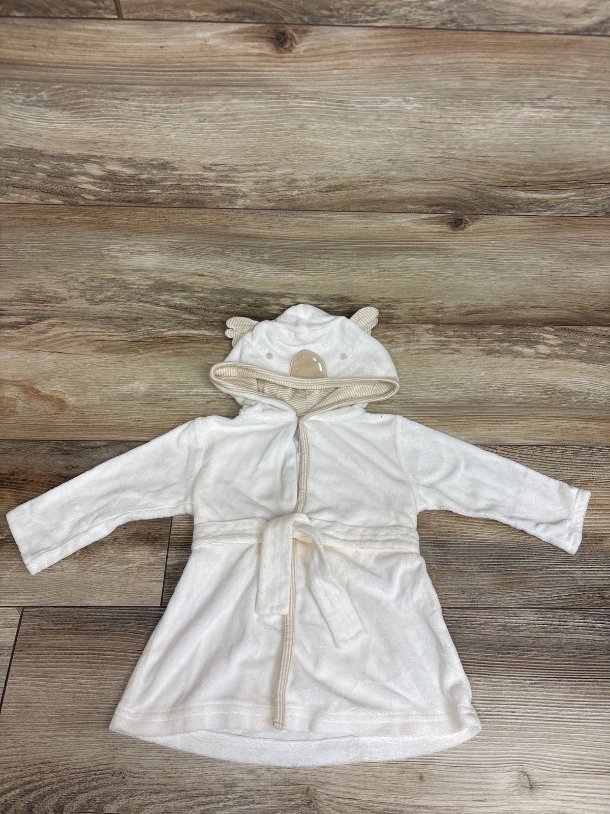 Carter's Hooded Bath Robe Ivory sz 0-9m