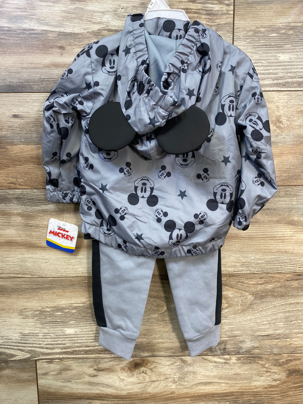 NEW Disney Junior Mickey Mouse 3pc Windbreaker & Joggers Set Grey sz 24m
