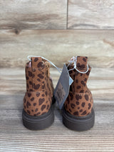 NEW Cat & Jack Toddler Girls' Amaya Zipper Leopard Print  Combat Boots Brown Sz 5c