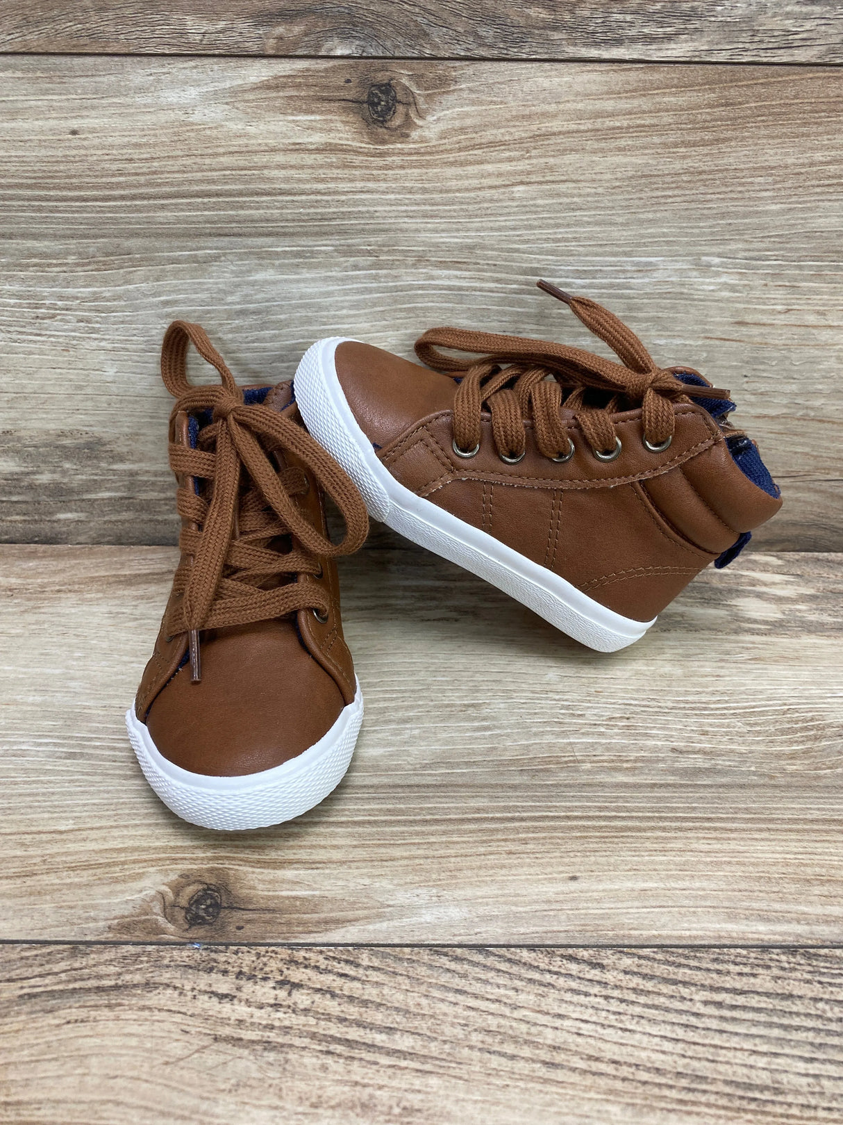 Cat & Jack Boys' Mateo High Top Sneakers Brown Sz 6c