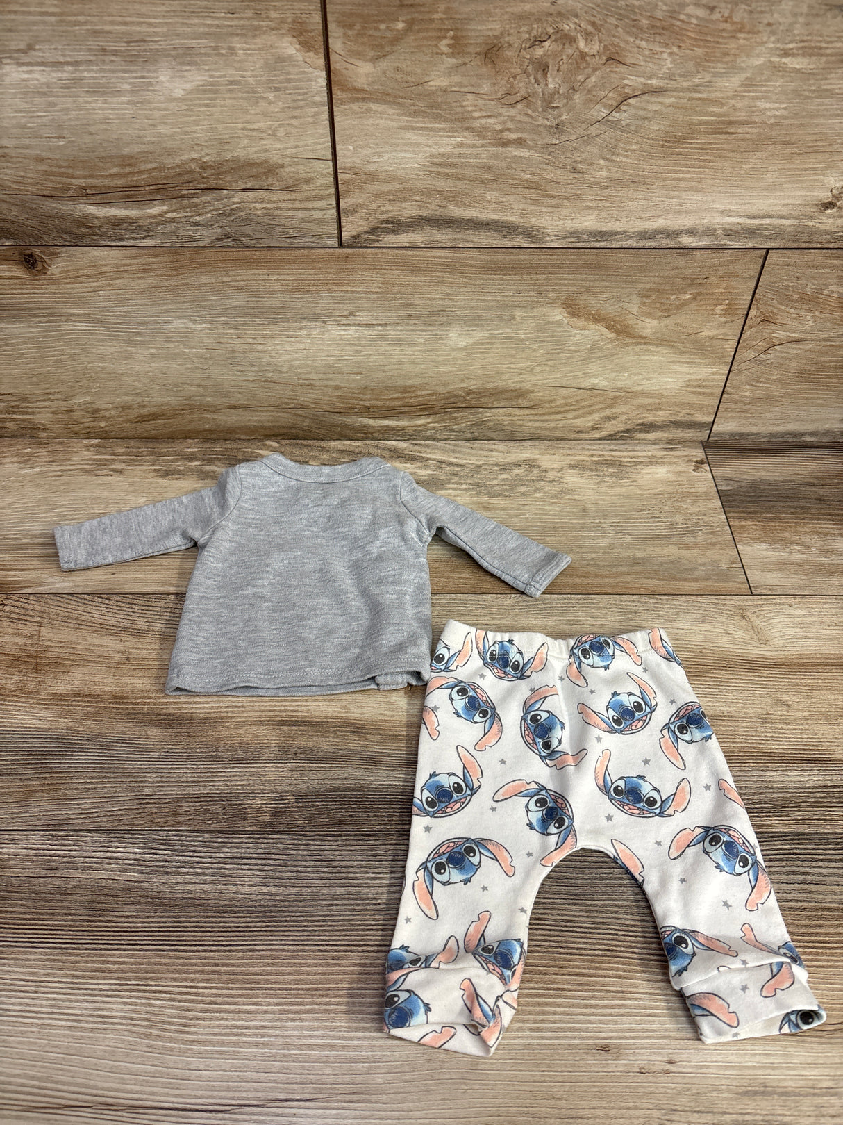 Disney Baby 2pc Stitch Welcome Little One Kimono Set Grey sz Newborn