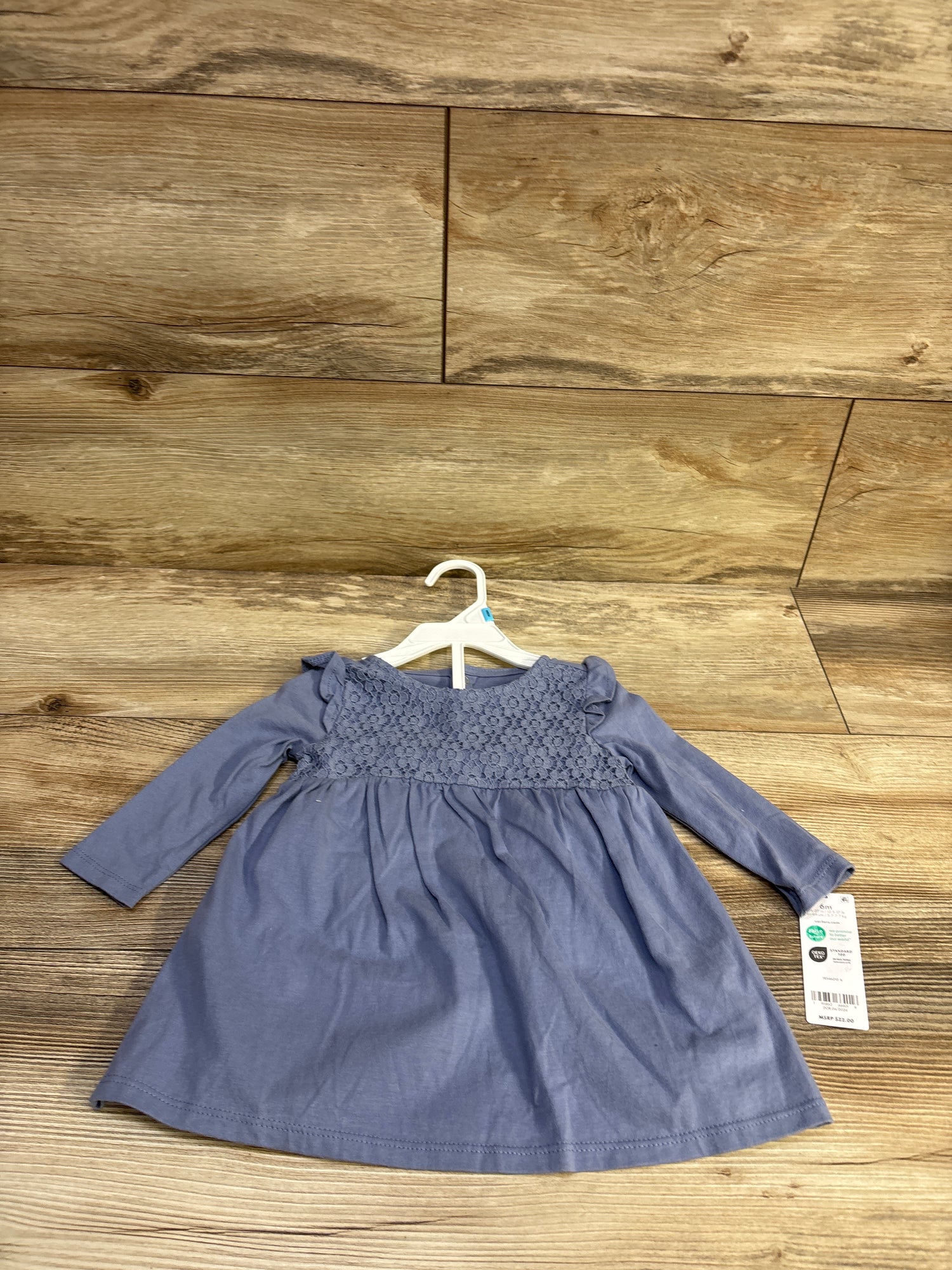NEW Carter's 2pc Lace Long Sleeve Dress & Bloomers Set Blue sz 6m