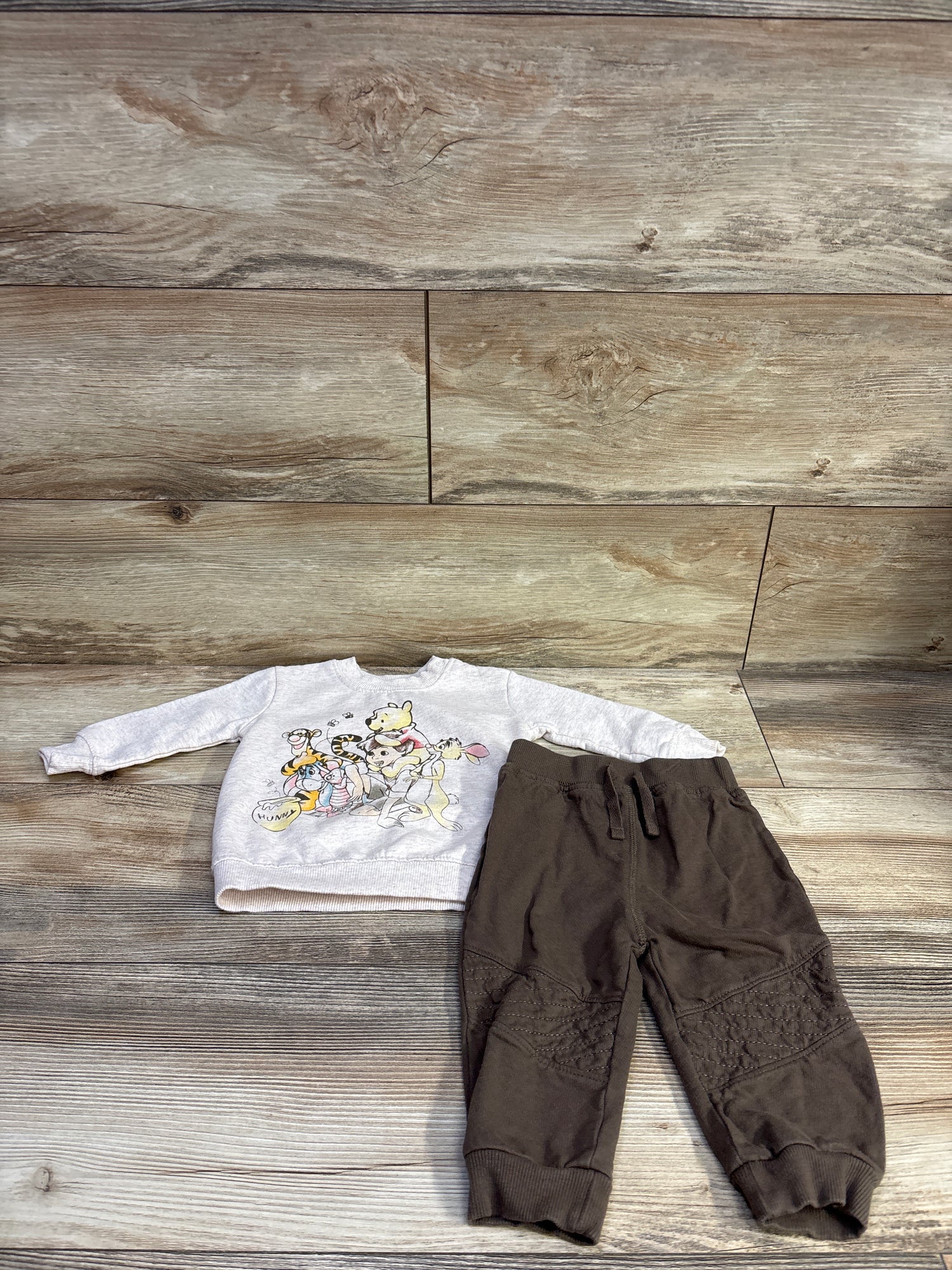 Disney Baby 2pc Winnie The Pooh Sweatshirt & Joggers Beige sz 3-6m